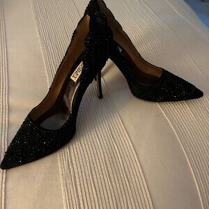 Badgley Mischka black sequined pumps, size 6.5